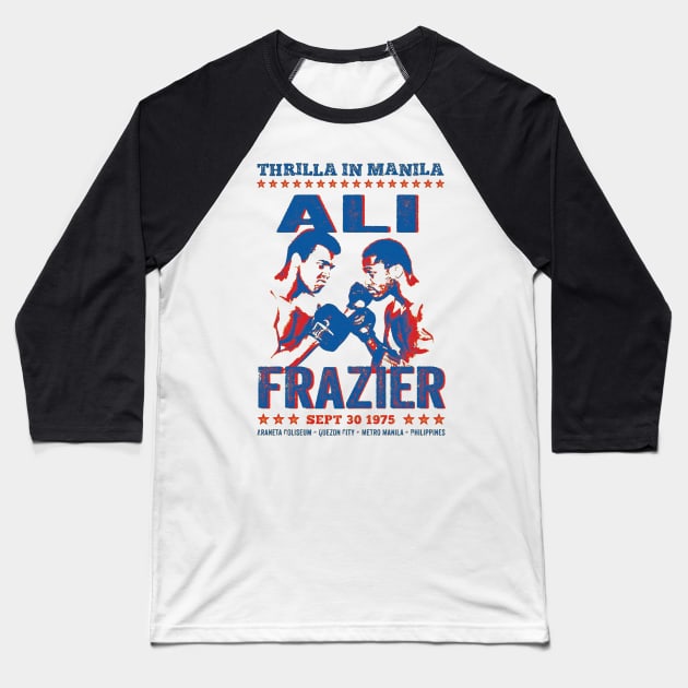 Thrilla in Manila Ali V's Frazier Vintage Baseball T-Shirt by Artizan